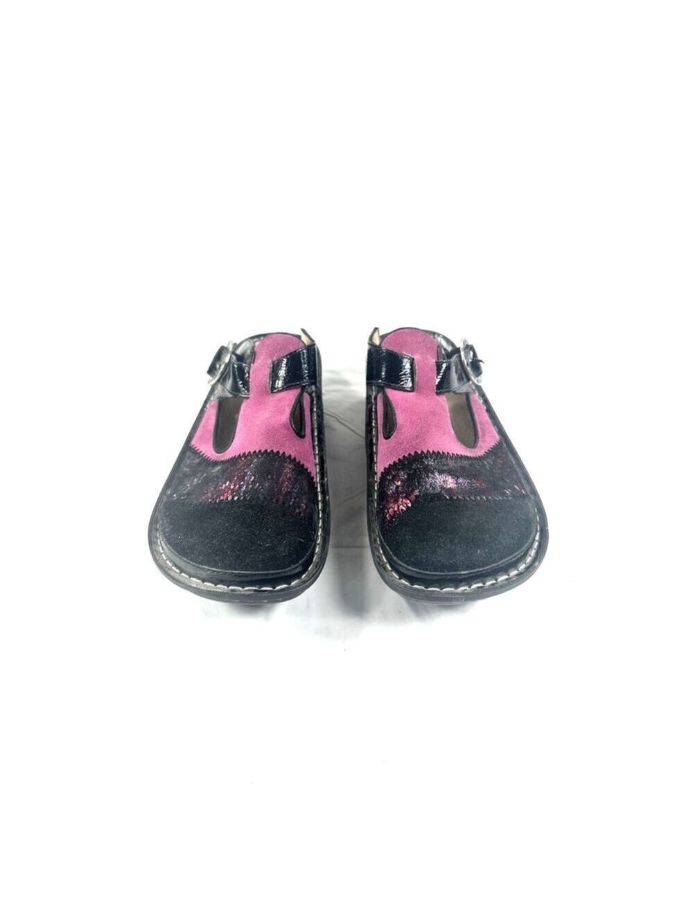 Alegria Classic Fuchsia Black Multi Clog Leather Upper ALG-918 EUR 38 US 8